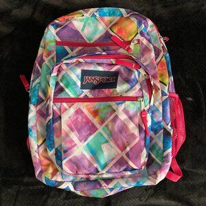 Jansport Student Superbreak Backpack Multi Color Glow Box 25L Great Condition